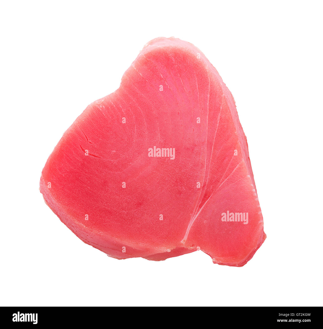 Materie tonno albacora steak isolato su uno sfondo bianco Foto Stock