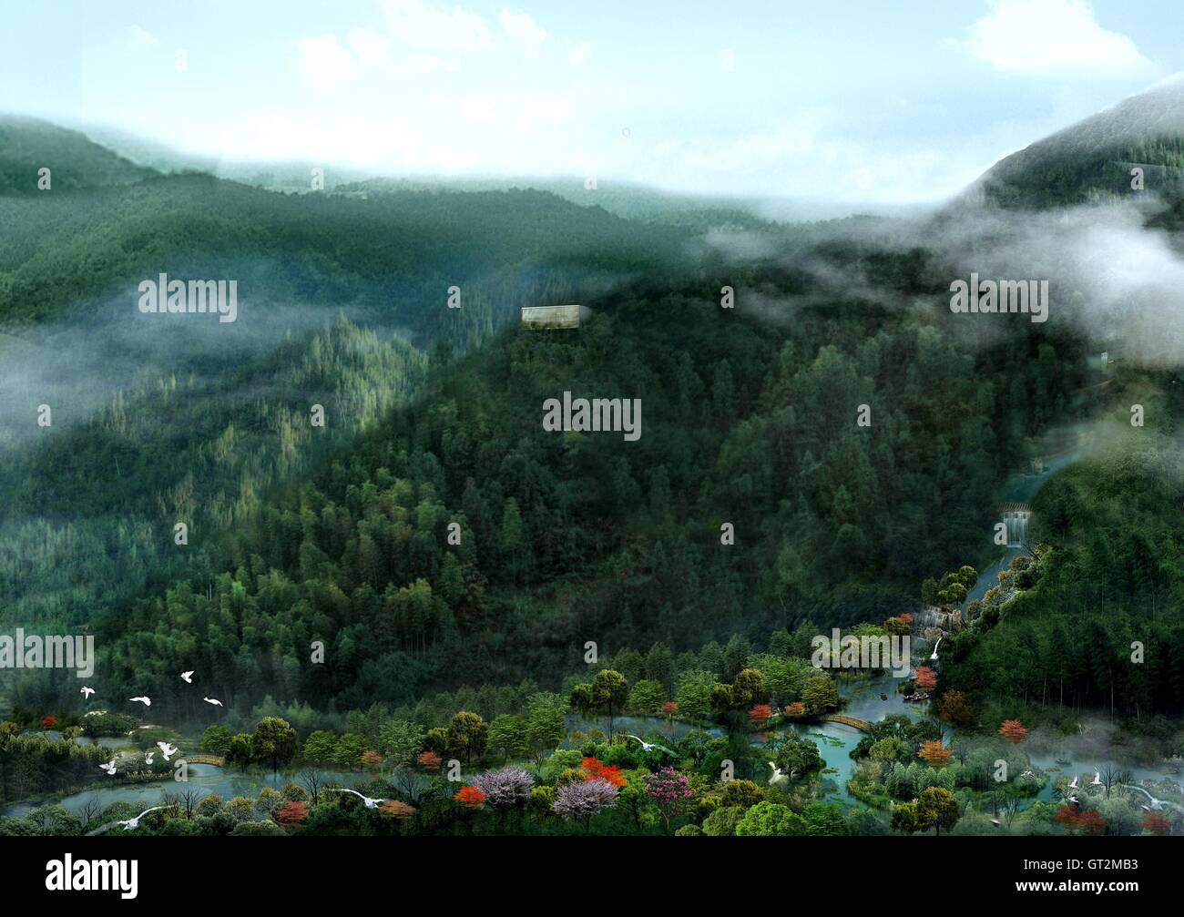 3D Paesaggio Visualization Foto Stock