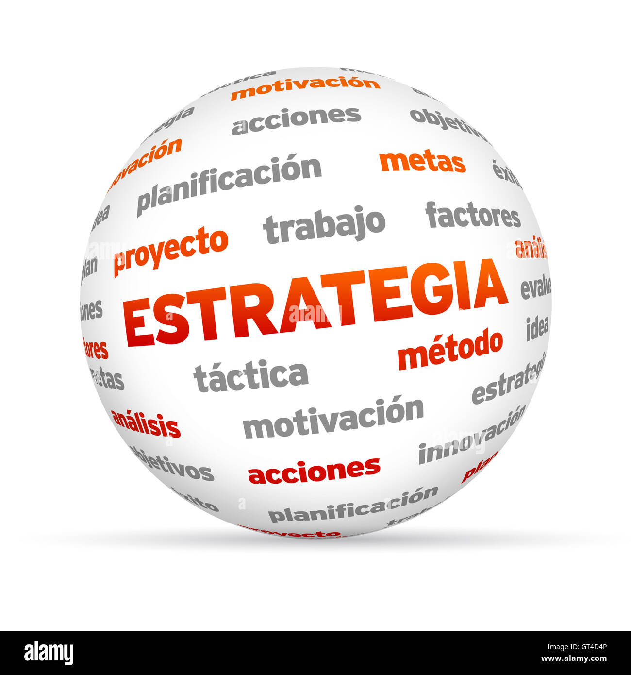 Strategia Parola sfera (in spagnolo) Foto Stock