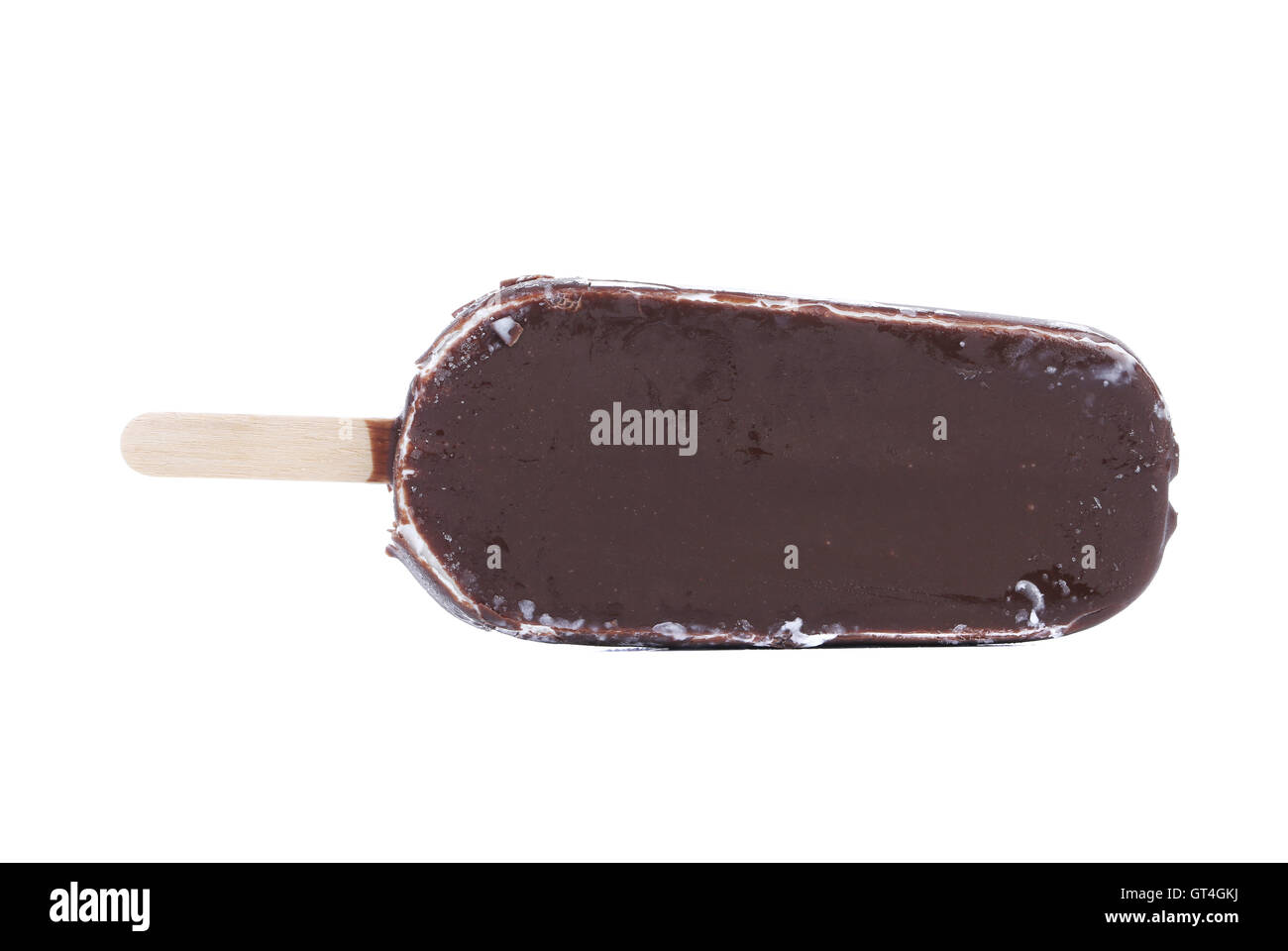 Un cioccolato gelato alla vaniglia sul bastone. Foto Stock