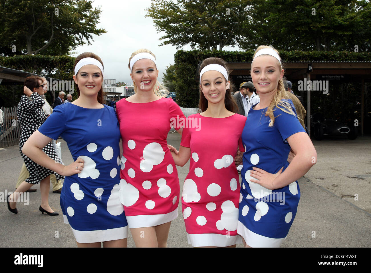 Goodwood, Chichester, Regno Unito. Il 9 settembre, 2016. Goodwood 2016. Le ragazze in costume, 9/9/16, Chichester Credito: Malcolm Greig/Alamy Live News Foto Stock