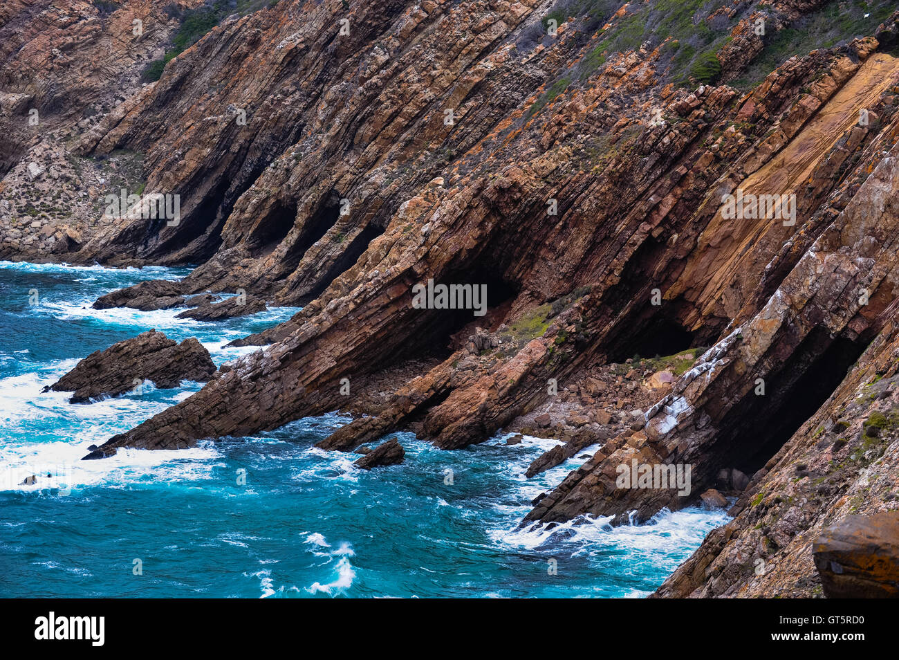 Mossel Bay sorge sulla costa dell'Oceano Indiano del Sud Africa e fa parte della Garden Route. Foto Stock