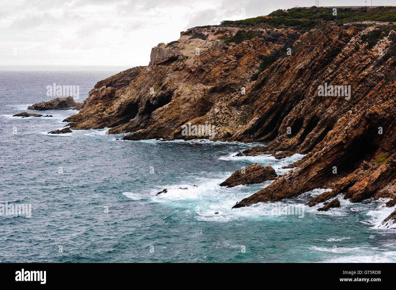 Mossel Bay sorge sulla costa dell'Oceano Indiano del Sud Africa e fa parte della Garden Route. Foto Stock