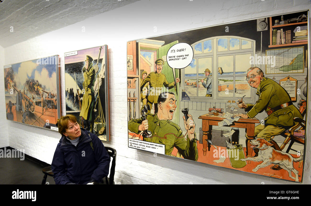 La Seconda Guerra Mondiale 2 cartoon poster bozzetto di Geoff Campion Foto Stock