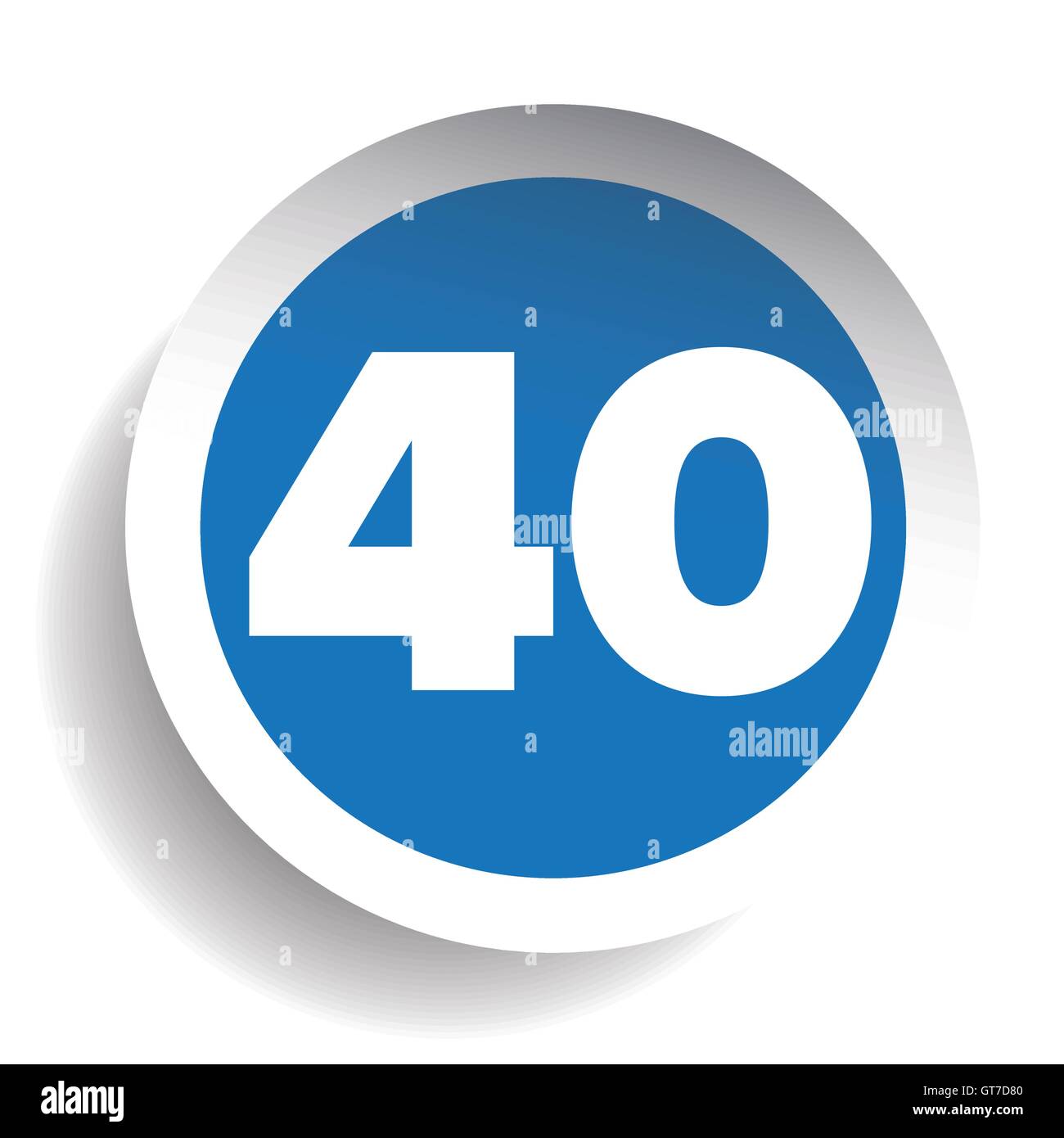 Numero quaranta vettore icona Illustrazione Vettoriale