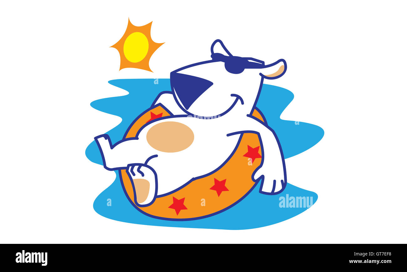 Orso polare a prendere il sole di arte vettoriale Foto Stock