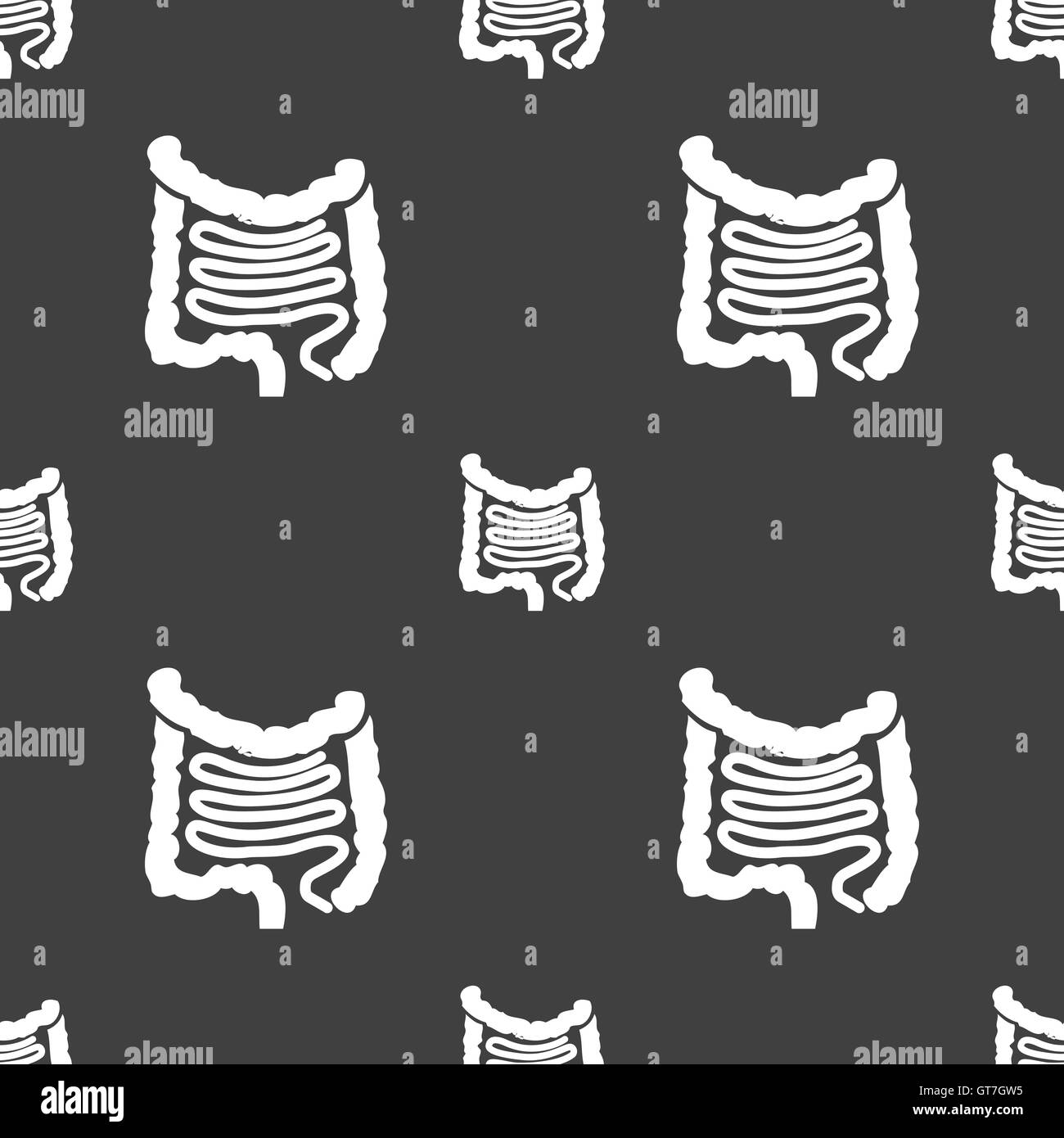 Intestini di segno. Seamless pattern su uno sfondo grigio. Vettore Illustrazione Vettoriale
