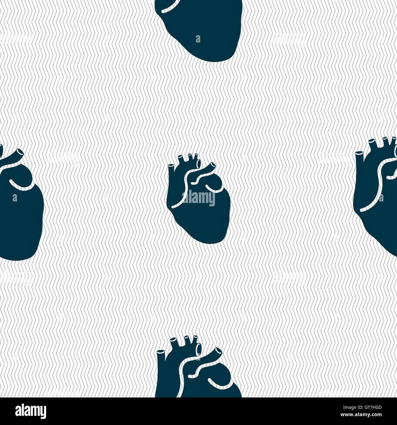 Cuore umano segno. Modello senza cuciture con texture geometrica. Vettore Illustrazione Vettoriale