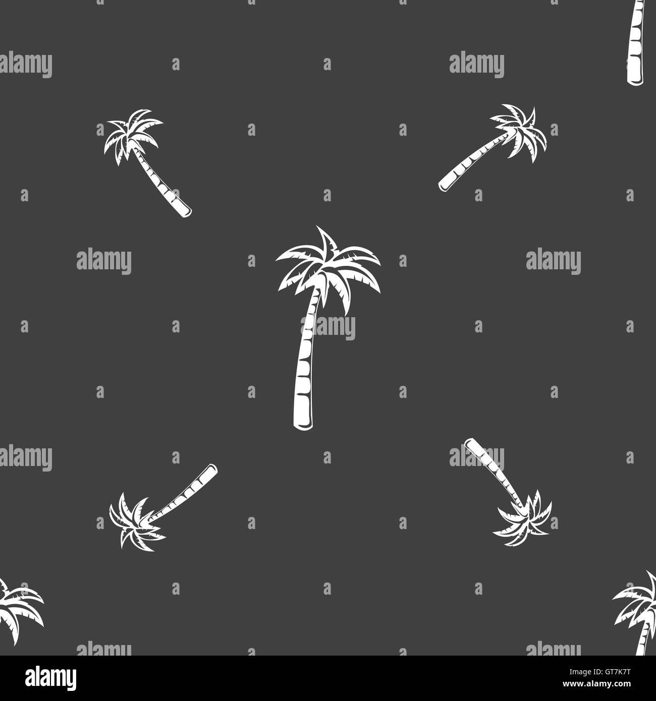 Segno di Palm. Seamless pattern su uno sfondo grigio. Vettore Illustrazione Vettoriale