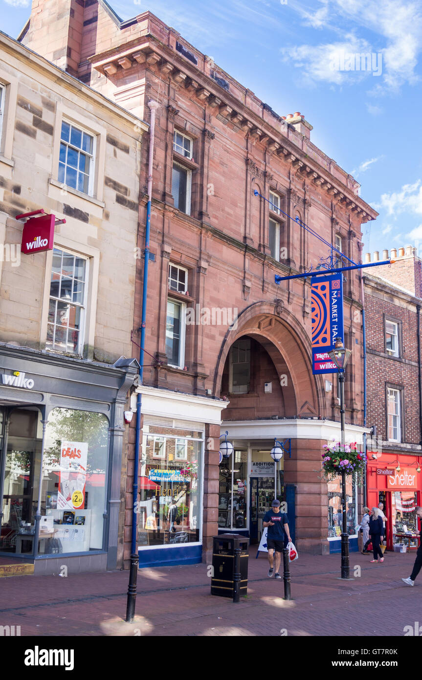 Mercato vittoriano Hall, 1887-9 da Arthur Cawston and Joseph Graham, luogo di mercato, Carlisle, Cumbria, Inghilterra Foto Stock