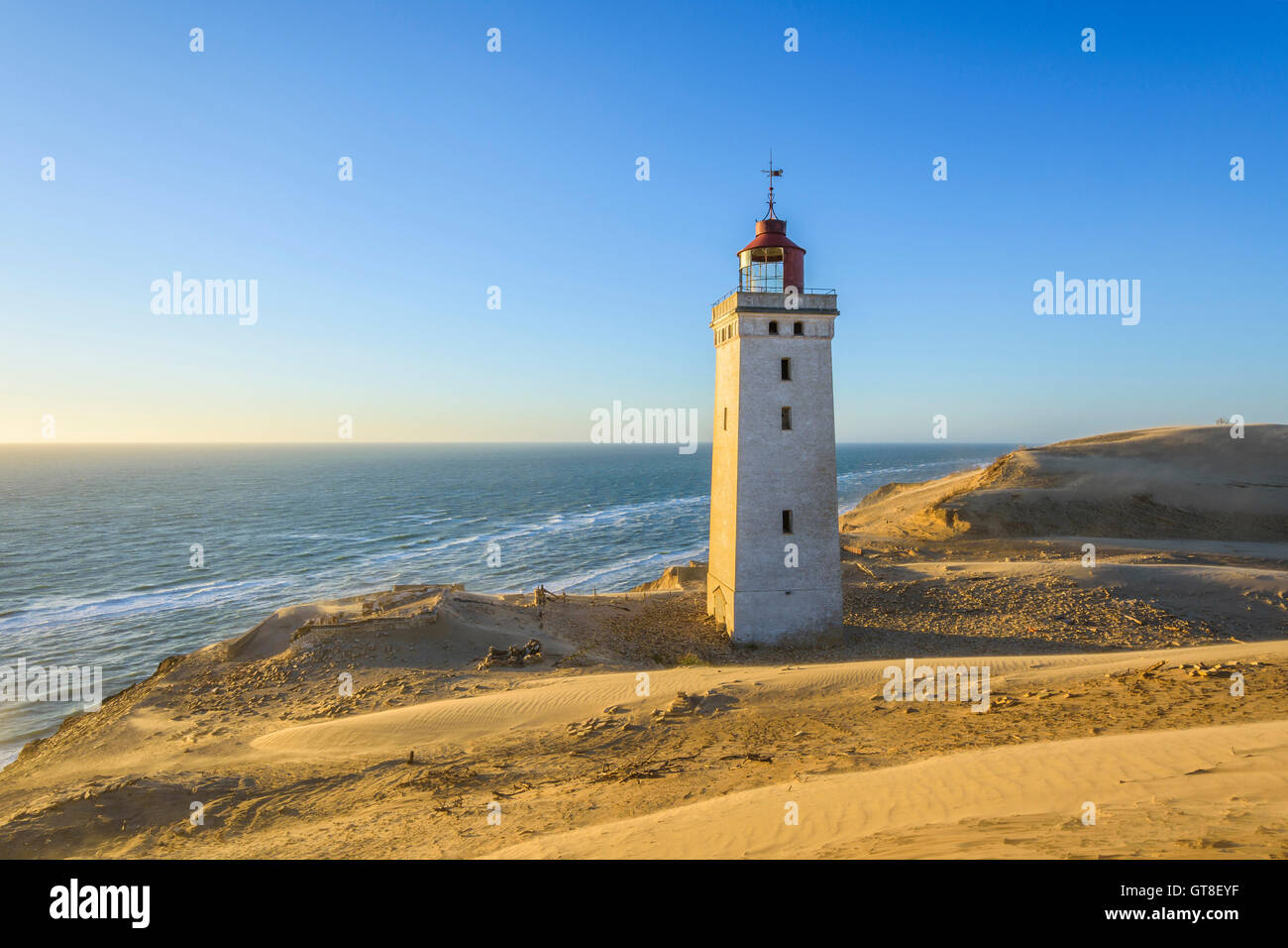 Faro e dune, Rubjerg Knude, Lokken, Nord dello Jutland, Danimarca Foto Stock