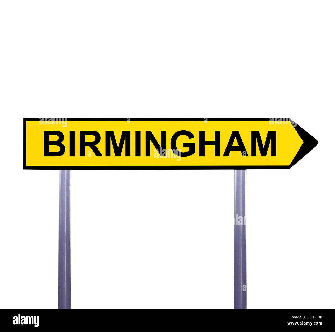 Freccia concettuale segno isolato su bianco - Birmingham Foto Stock