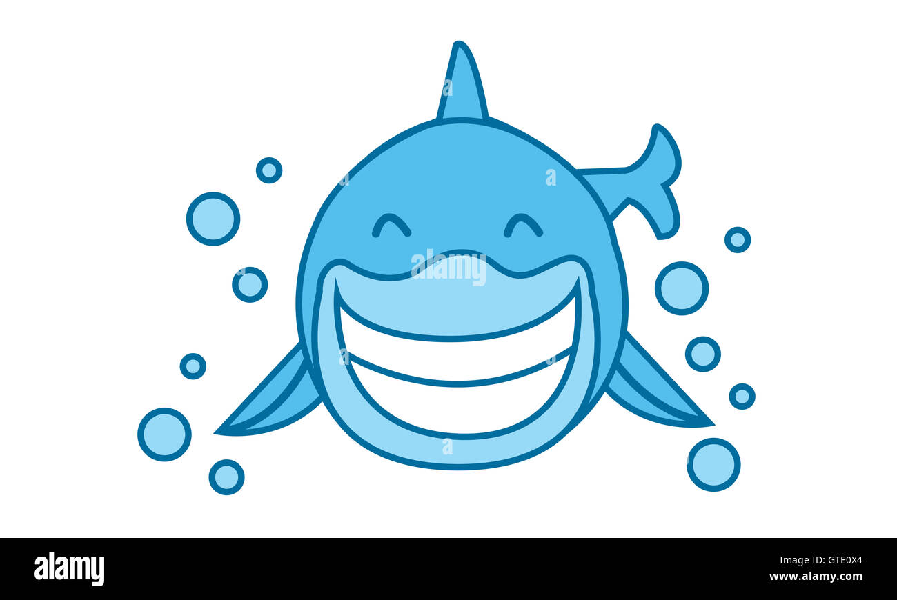 Smile squalo di arte vettoriale Foto Stock