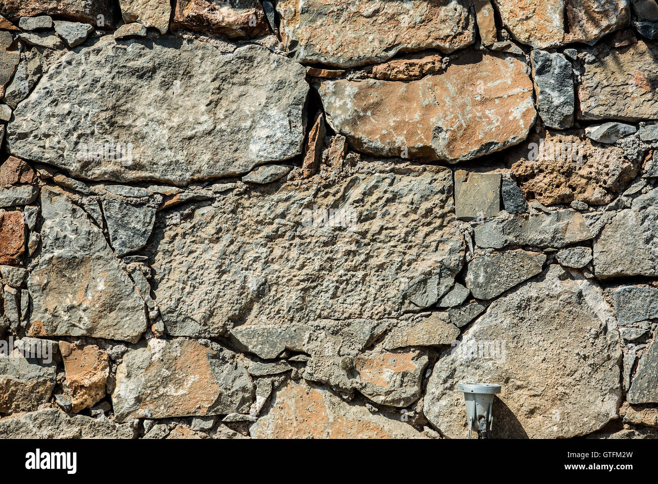Il vecchio muro di pietra. Close up. Foto Stock