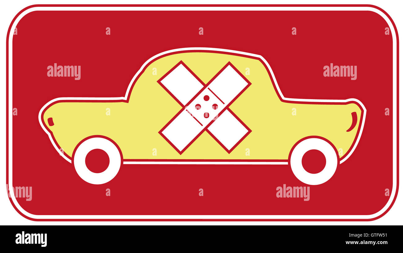 Riparazione auto segno Foto Stock