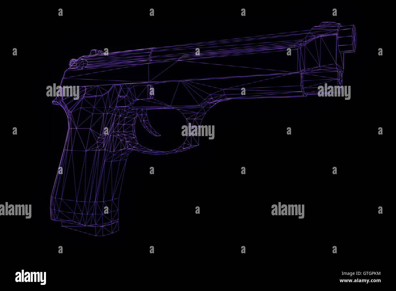 3D la pistola in movimento. Bello il rendering 3D. Foto Stock