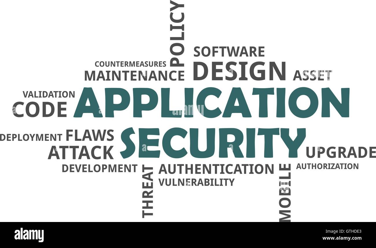 Word cloud - La sicurezza delle applicazioni Illustrazione Vettoriale