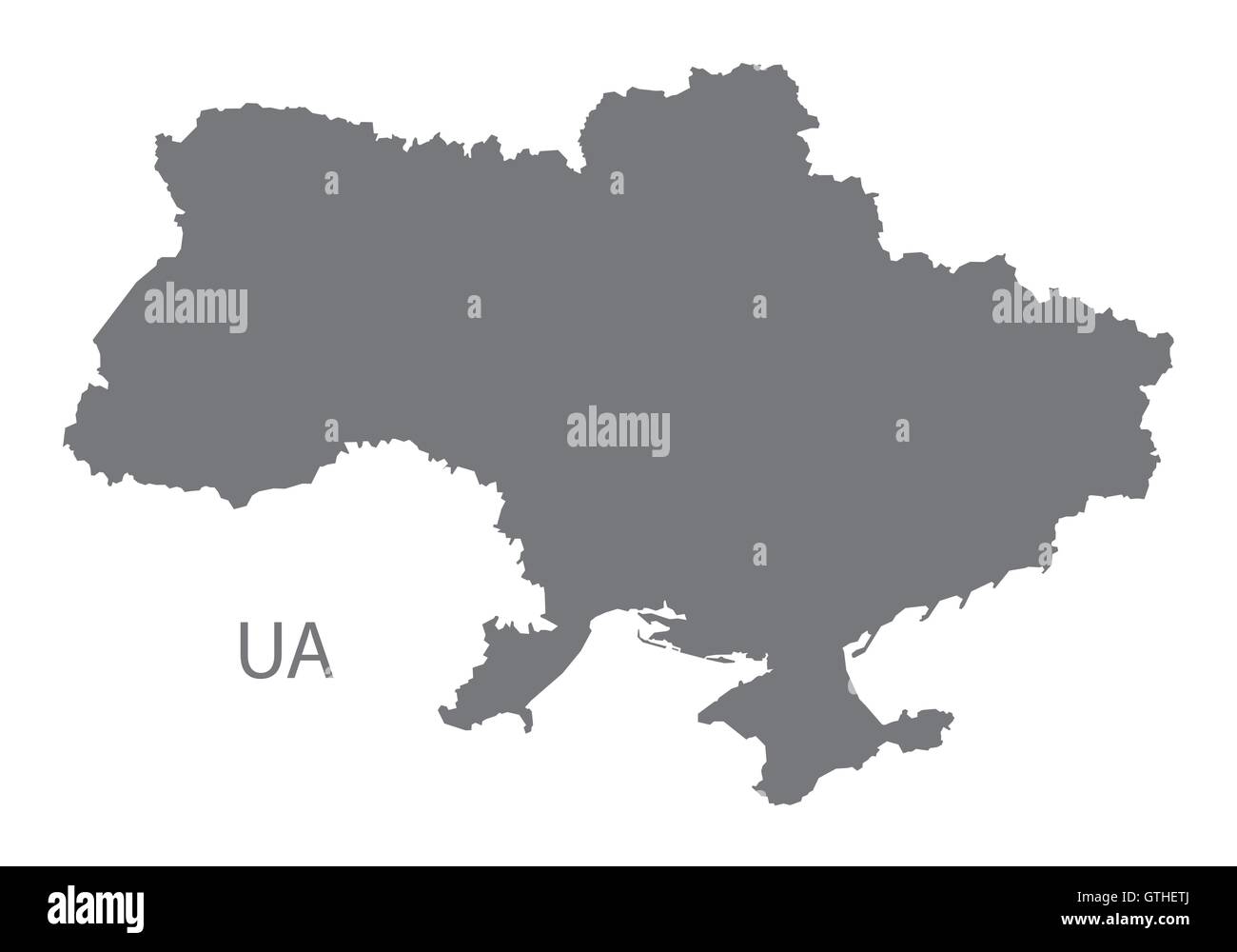 L'Ucraina mappa dei grigi vettore Illustrazione Vettoriale