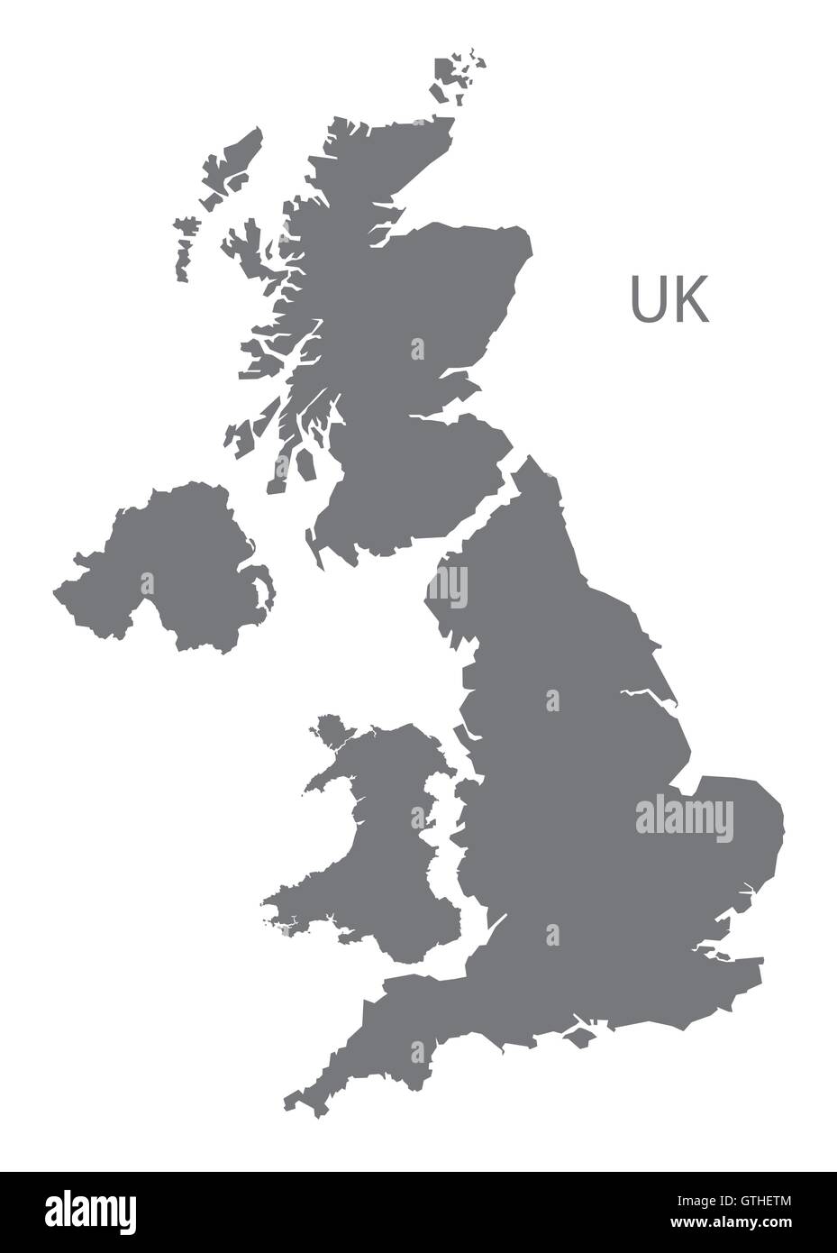 Regno Unito mappa dei grigi vettore Illustrazione Vettoriale