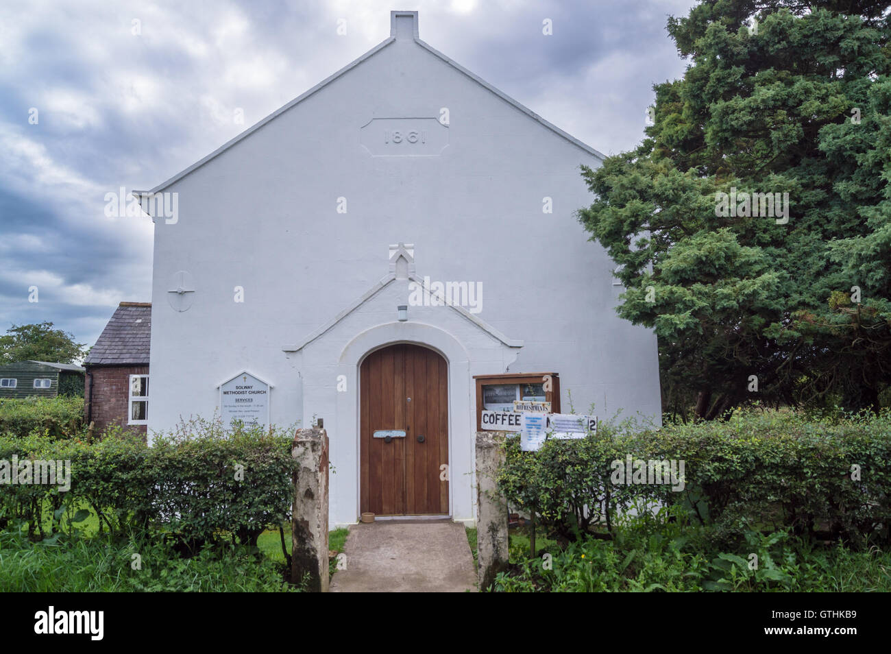 Solway cappella metodista porta, Carlisle, Cumbria, Inghilterra Foto Stock