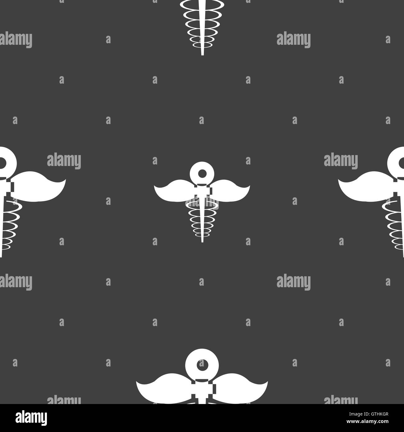 Health care icona segno. Seamless pattern su uno sfondo grigio. Vettore Illustrazione Vettoriale