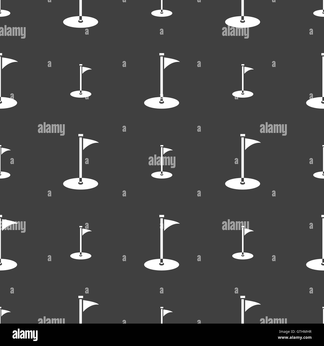Golf Icona segno. Seamless pattern su uno sfondo grigio. Vettore Illustrazione Vettoriale
