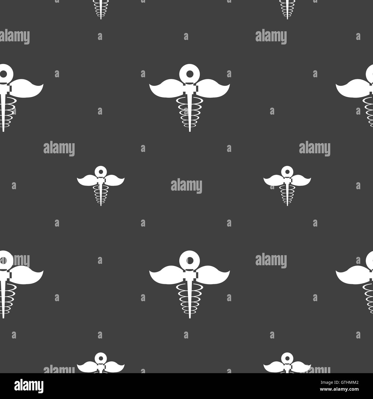 Health care icona segno. Seamless pattern su uno sfondo grigio. Vettore Illustrazione Vettoriale