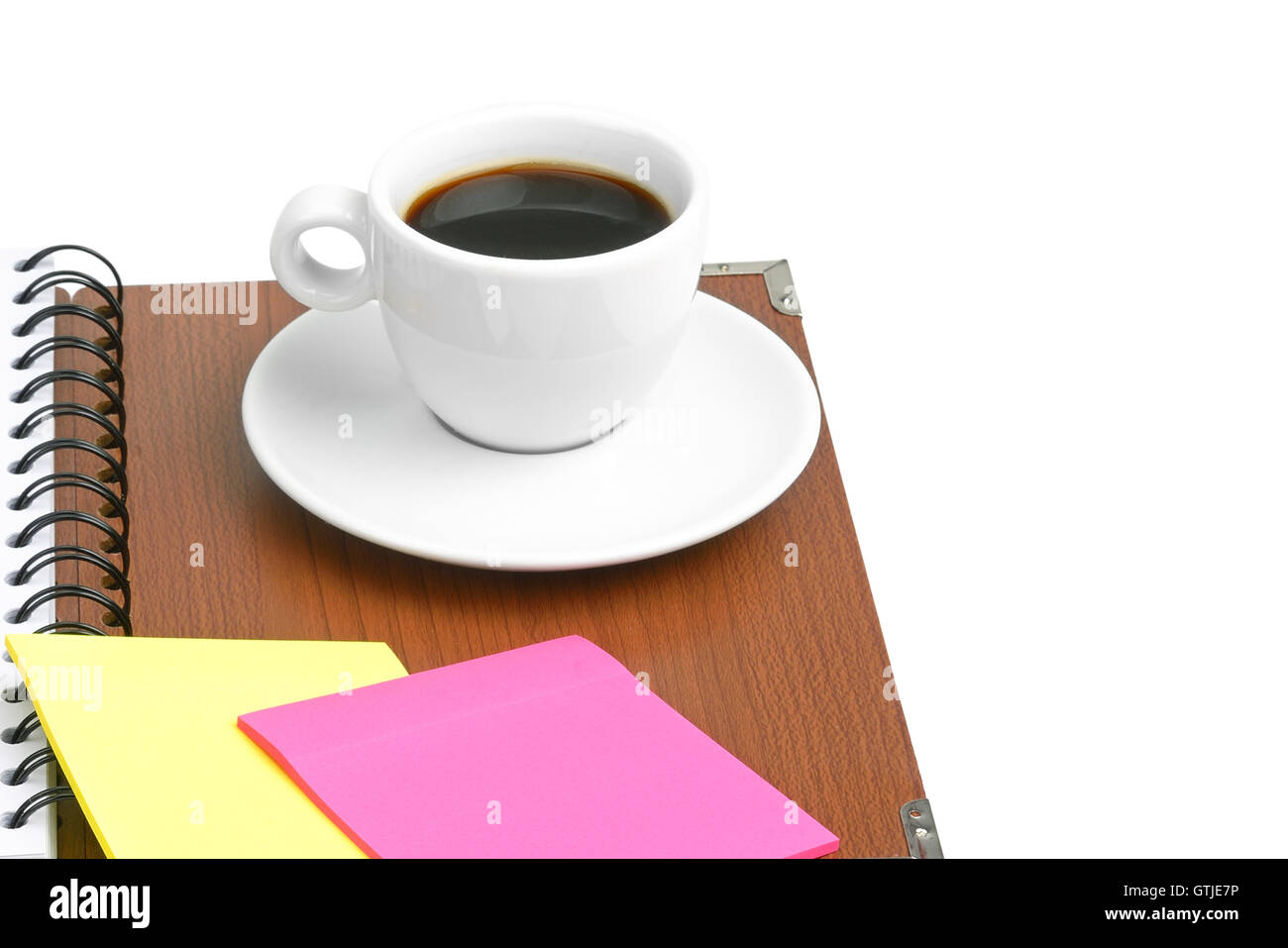 Tazza di caffè e delle forniture di ufficio Foto Stock