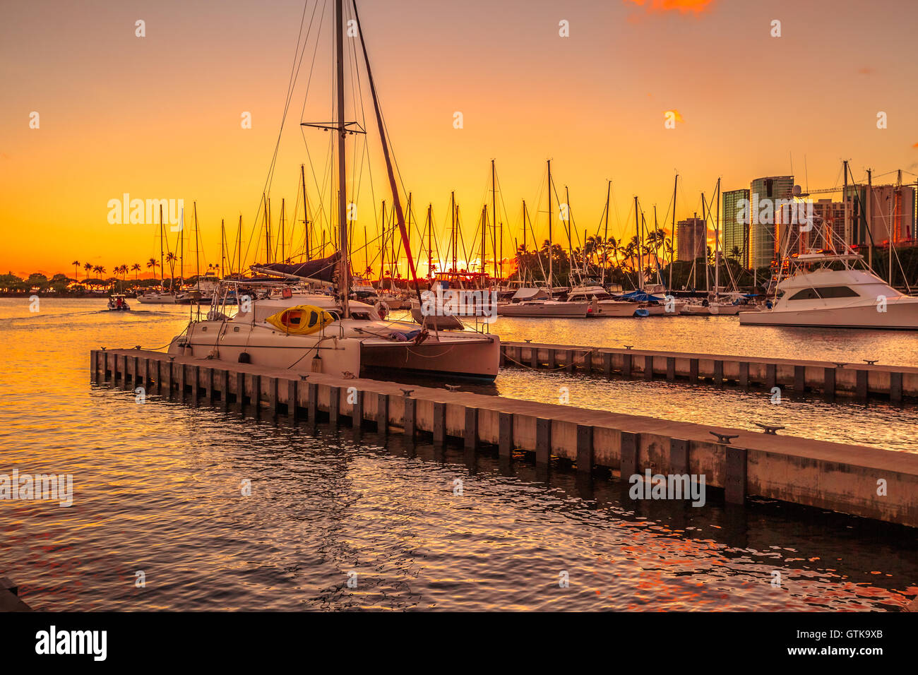 Lungomare di Honolulu Hawaii Foto Stock