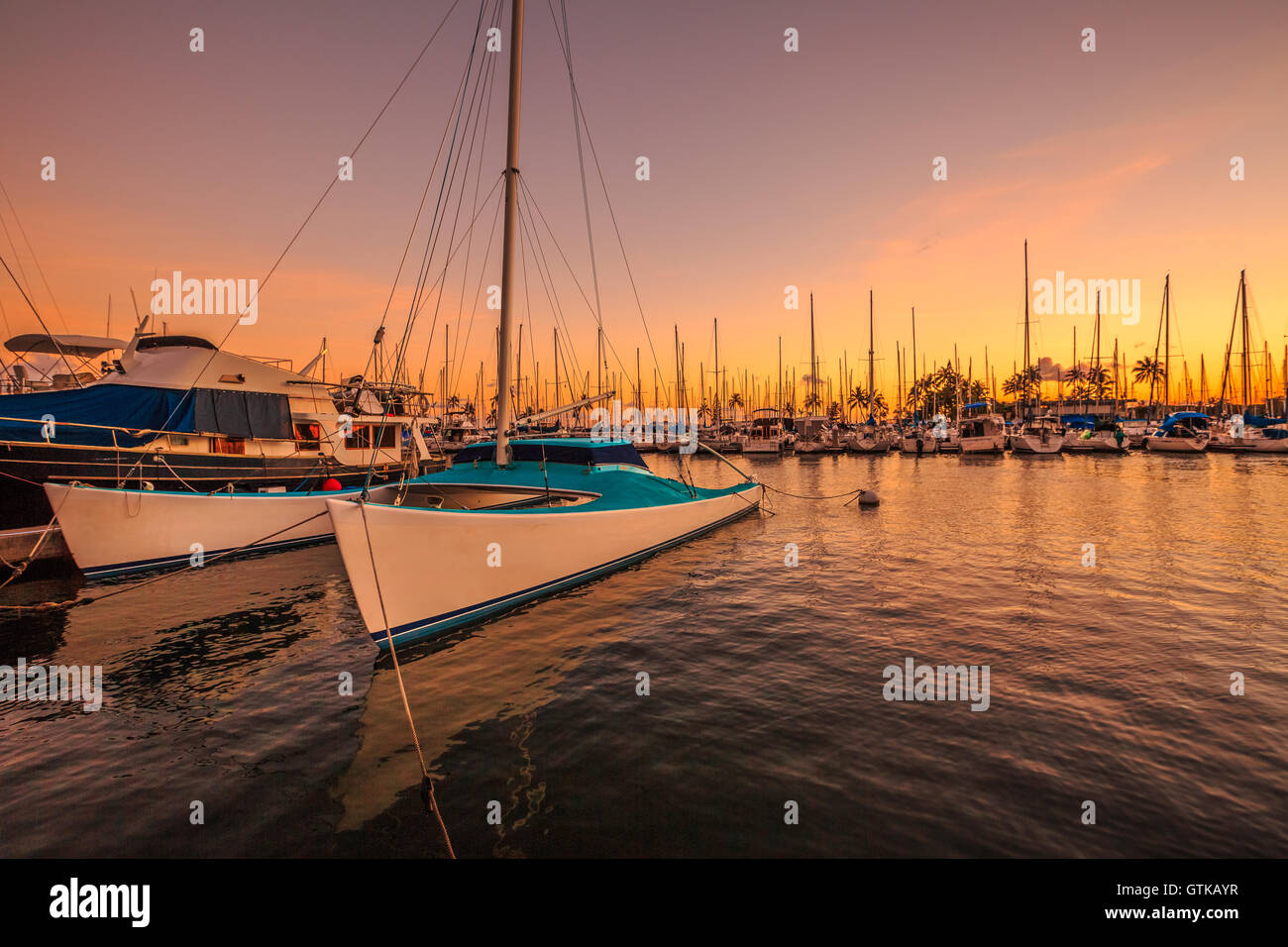 Marina di Honolulu Hawaii Foto Stock