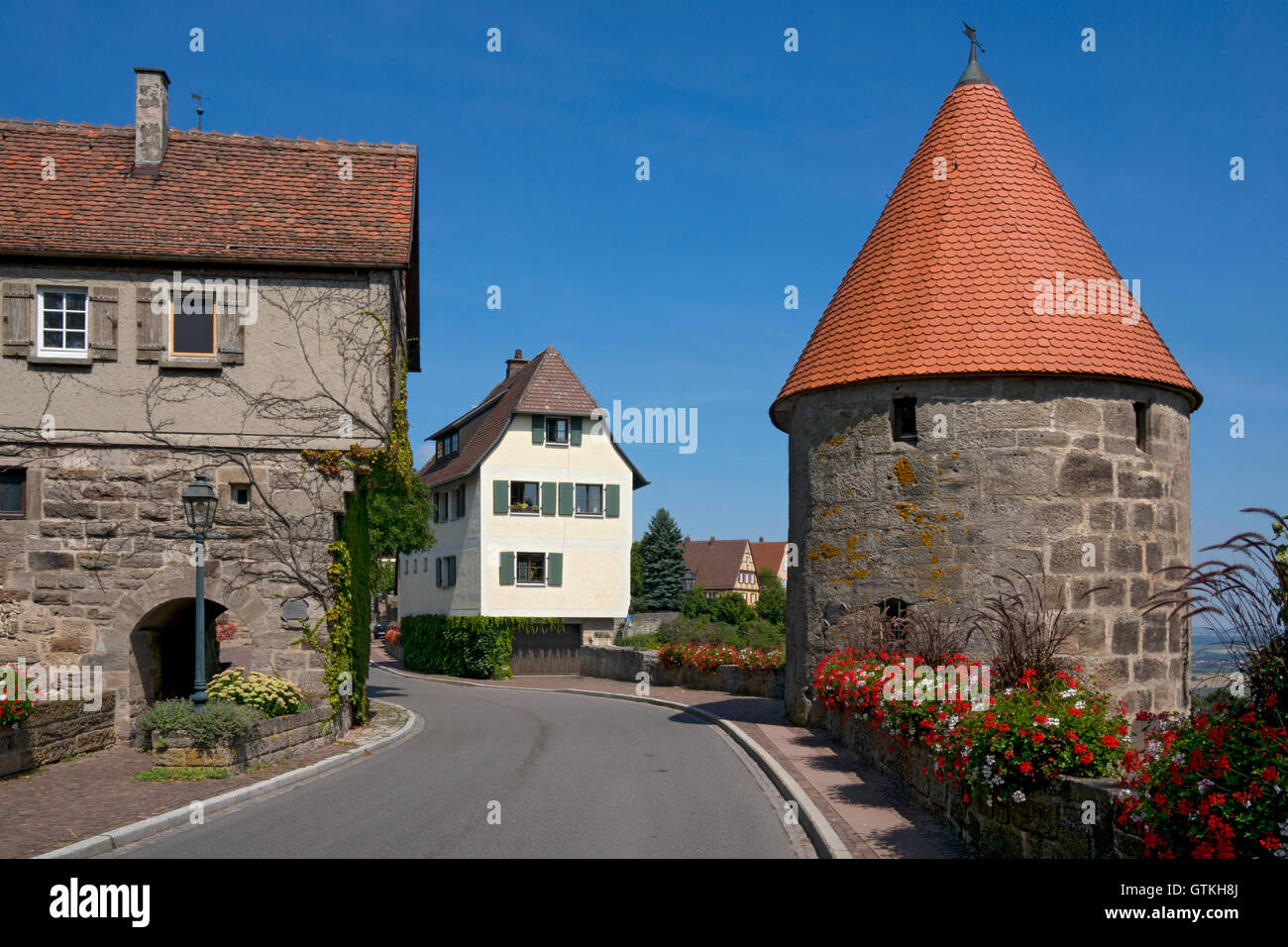 Old Town Gate House,Waldenburg,Baden-Wurttemberg,Germania Foto Stock