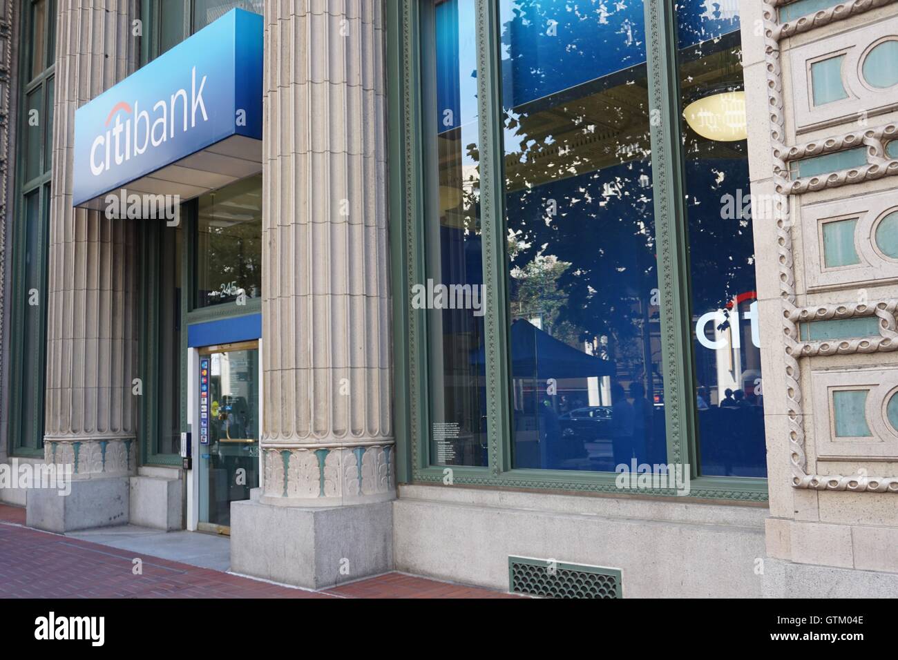 Ramo di Citibank storefront, San Francisco, California Foto Stock