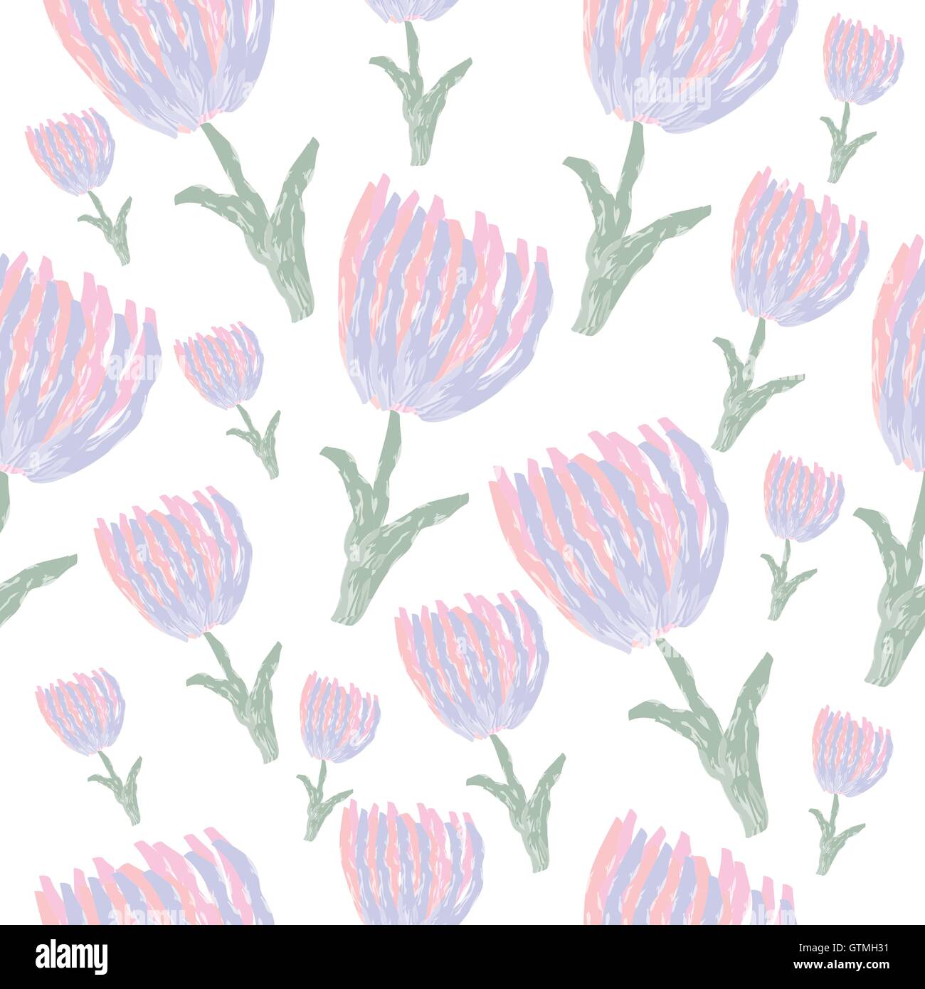 Acquerello tulipani perfetta configurazione vettore Illustrazione Vettoriale