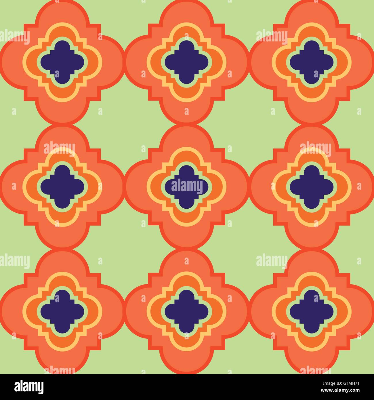 Orange quatrefoil pattern senza giunture Illustrazione Vettoriale