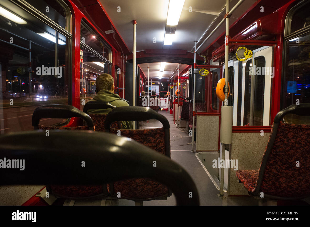 Trasporto pubblico gratuito nella città di Tallinn, Estonia. Foto Stock