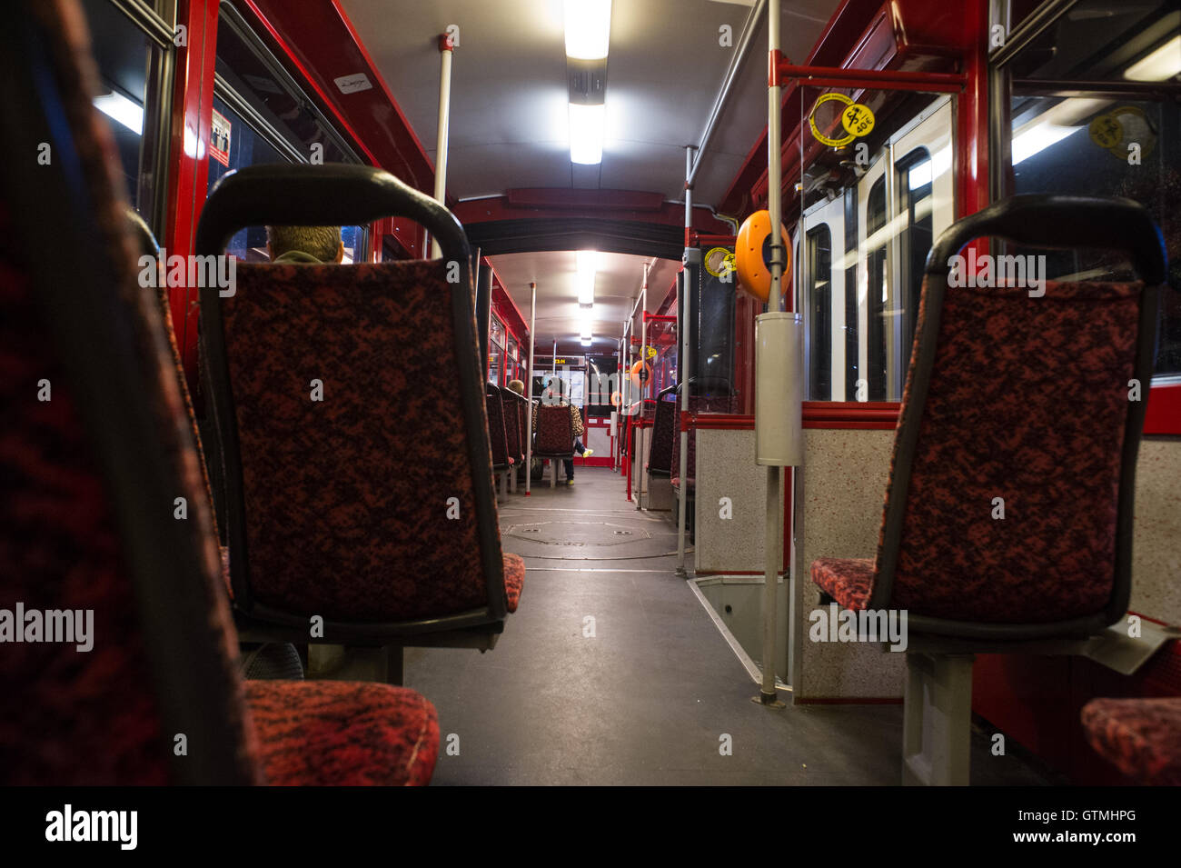 Trasporto pubblico gratuito nella città di Tallinn, Estonia. Foto Stock