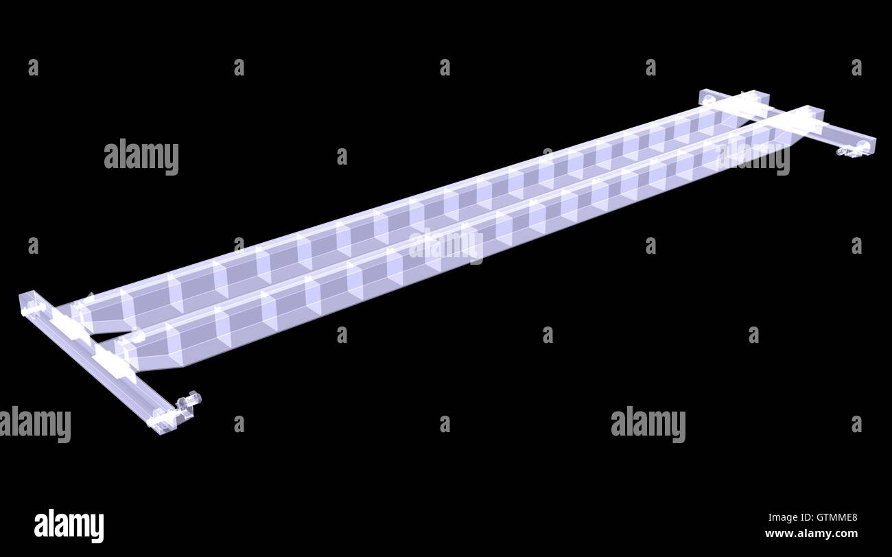 La gru a carroponte. X-Ray render Foto Stock