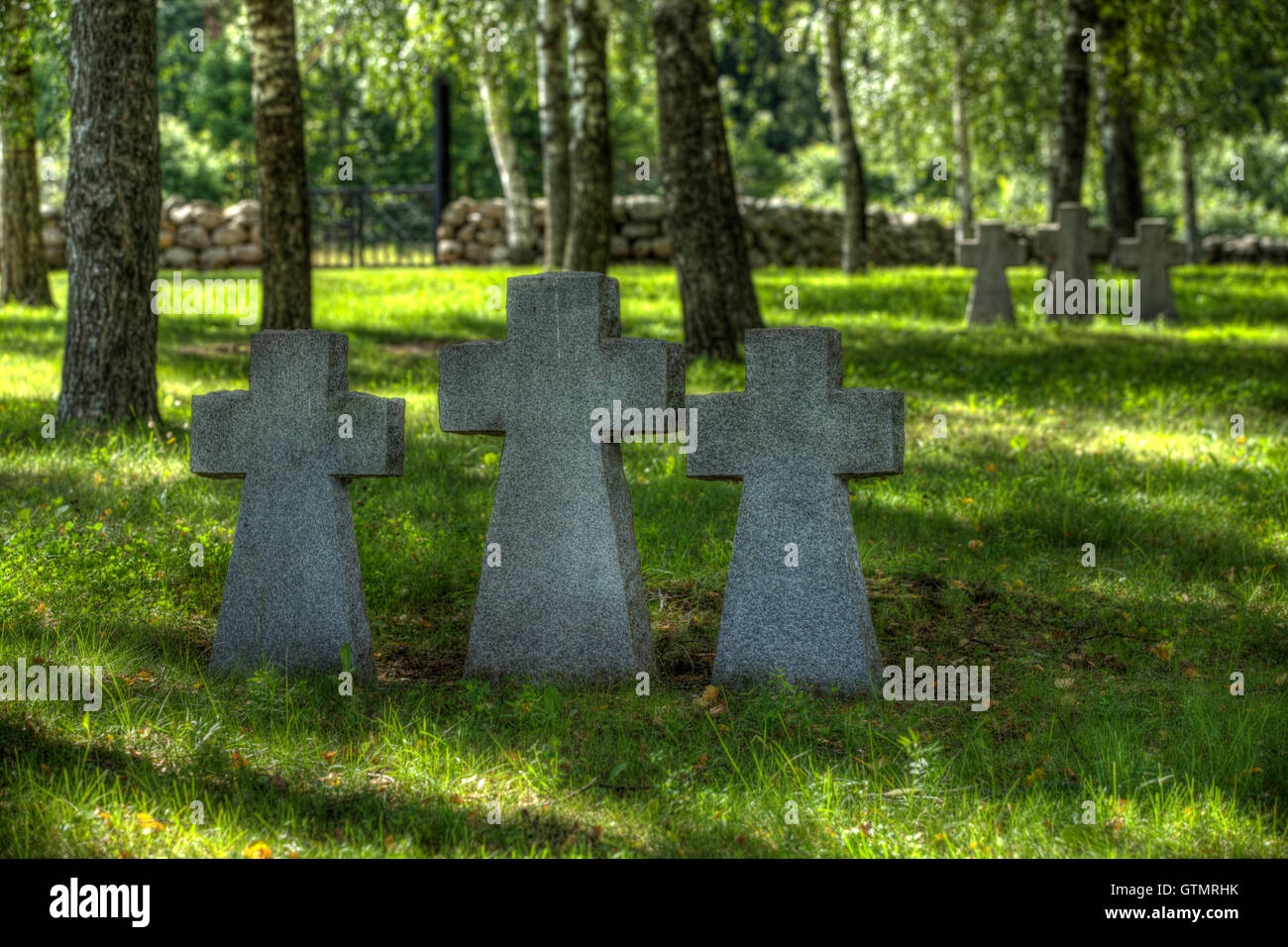 Cimitero militare tedesco della II Guerra Mondiale Foto Stock