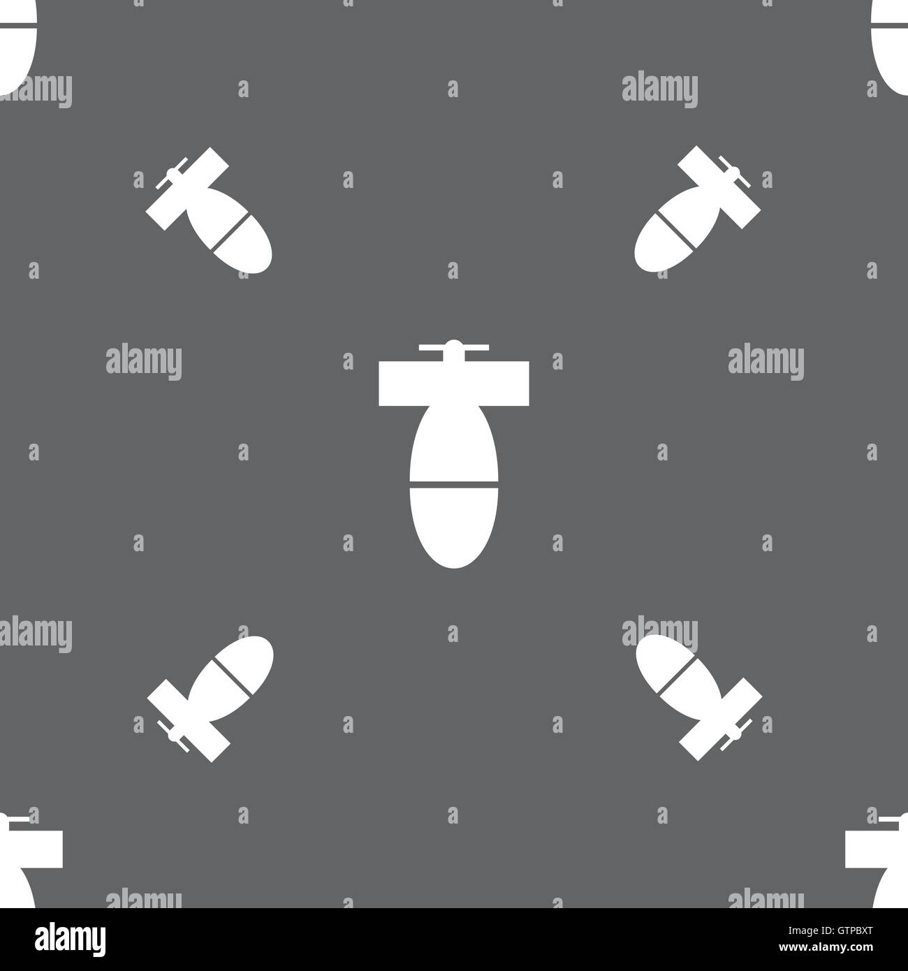 Miniera di mortaio icona segno. Seamless pattern su uno sfondo grigio. Vettore Illustrazione Vettoriale