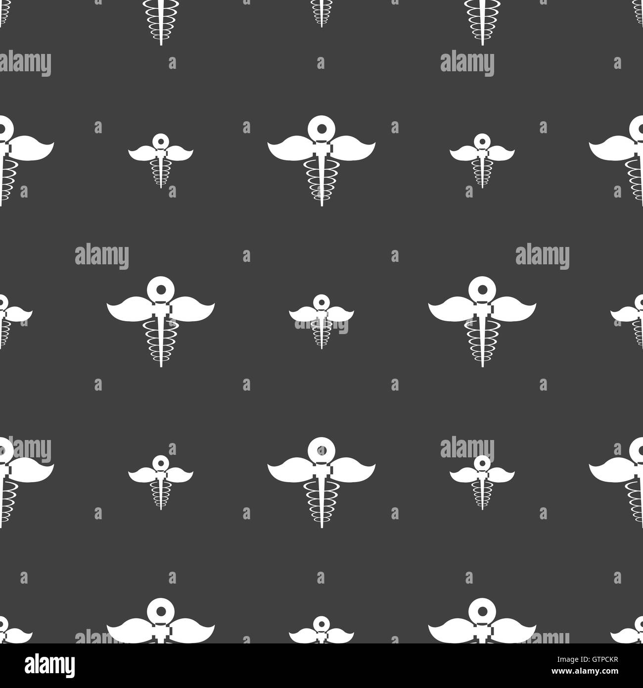 Health care icona segno. Seamless pattern su uno sfondo grigio. Vettore Illustrazione Vettoriale