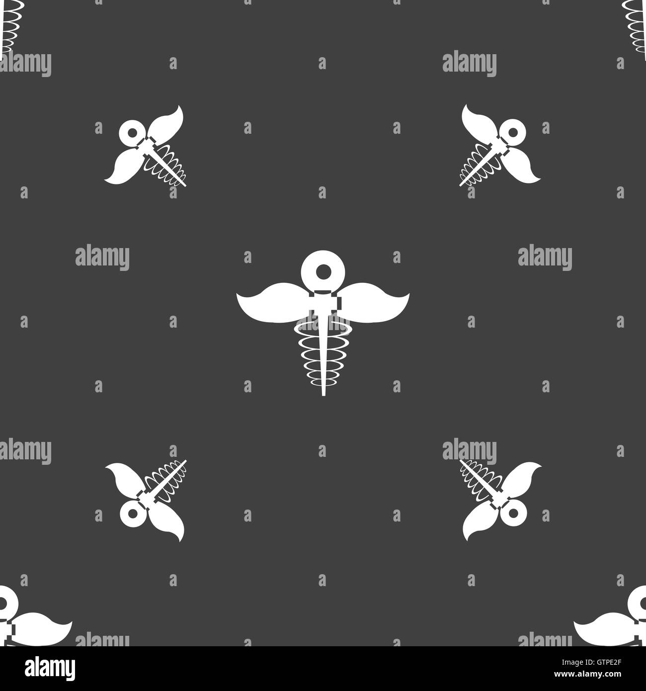 Health care icona segno. Seamless pattern su uno sfondo grigio. Vettore Illustrazione Vettoriale