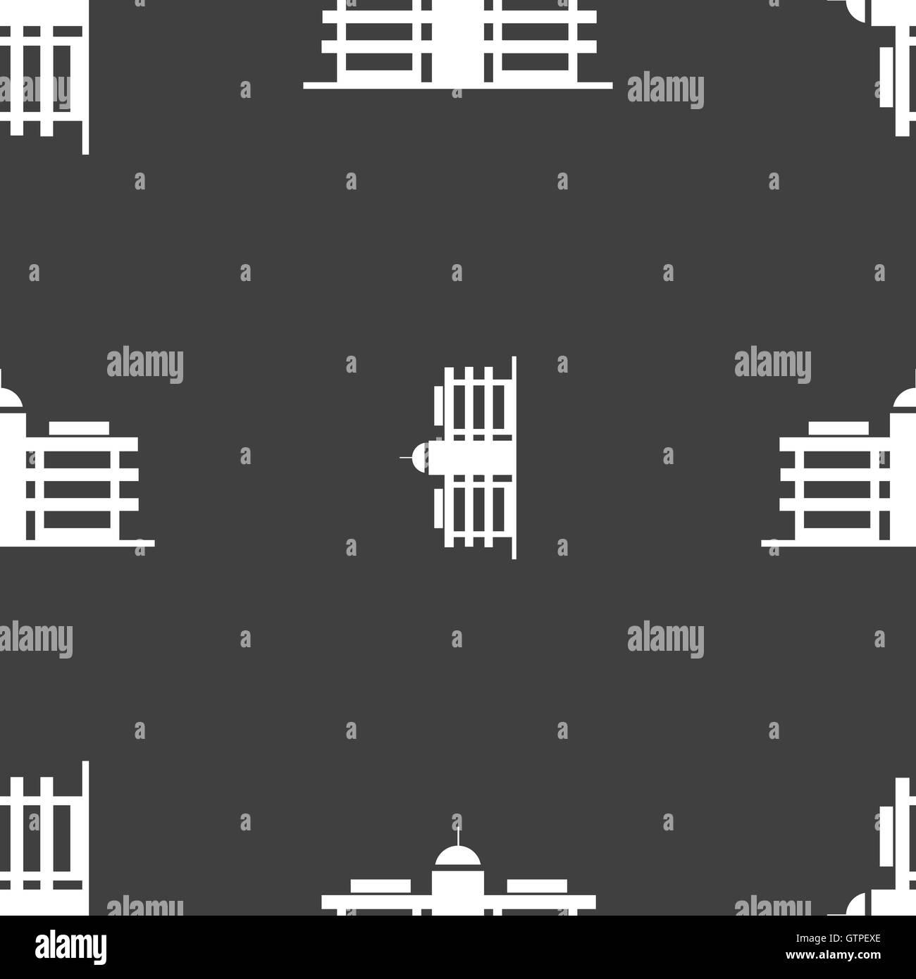 Centro business icona segno. Seamless pattern su uno sfondo grigio. Vettore Illustrazione Vettoriale