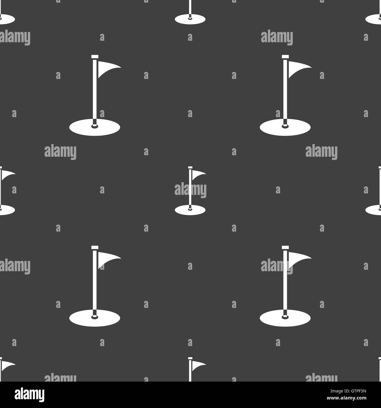 Golf Icona segno. Seamless pattern su uno sfondo grigio. Vettore Illustrazione Vettoriale