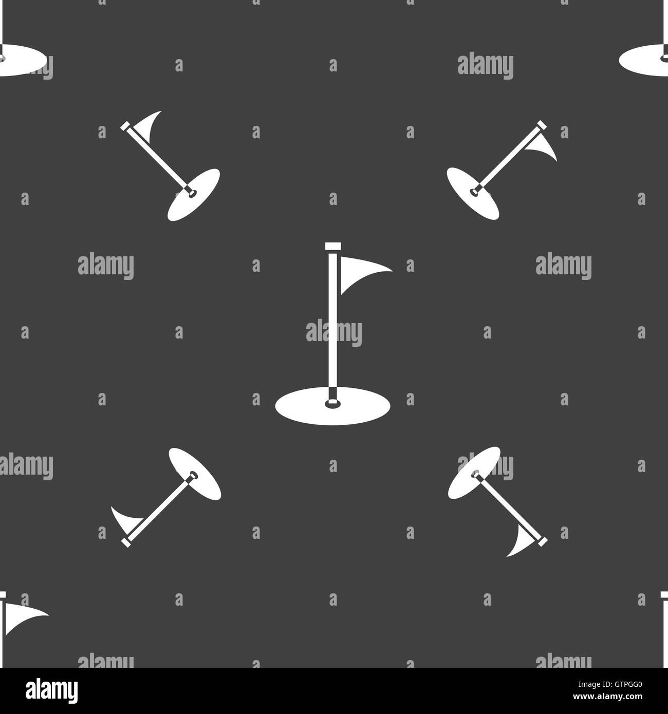 Golf Icona segno. Seamless pattern su uno sfondo grigio. Vettore Illustrazione Vettoriale
