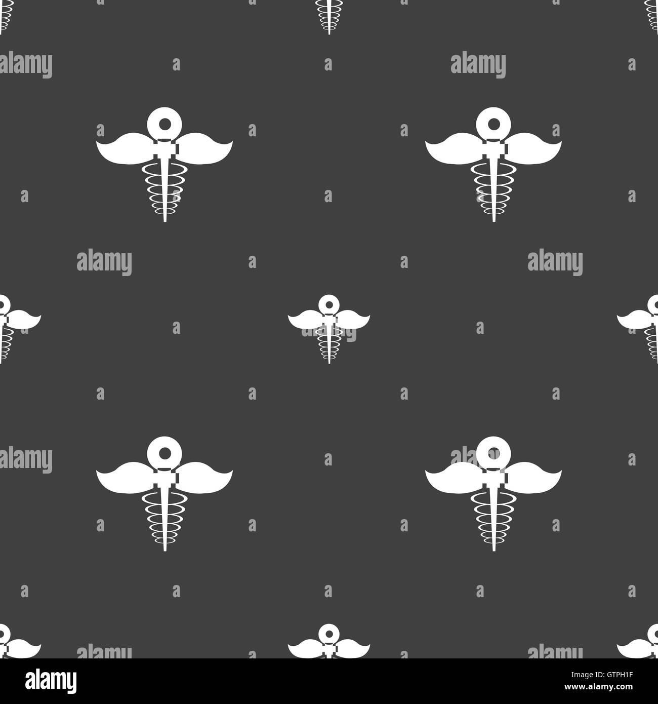 Health care icona segno. Seamless pattern su uno sfondo grigio. Vettore Illustrazione Vettoriale