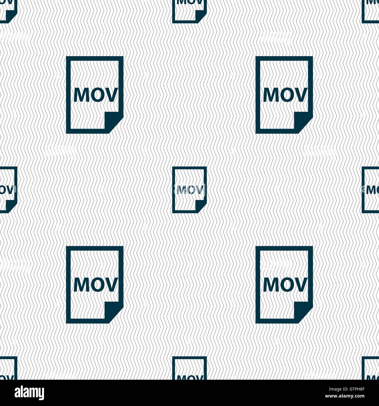 File mov icona formato segno. Modello senza cuciture con texture geometrica. Vettore Illustrazione Vettoriale