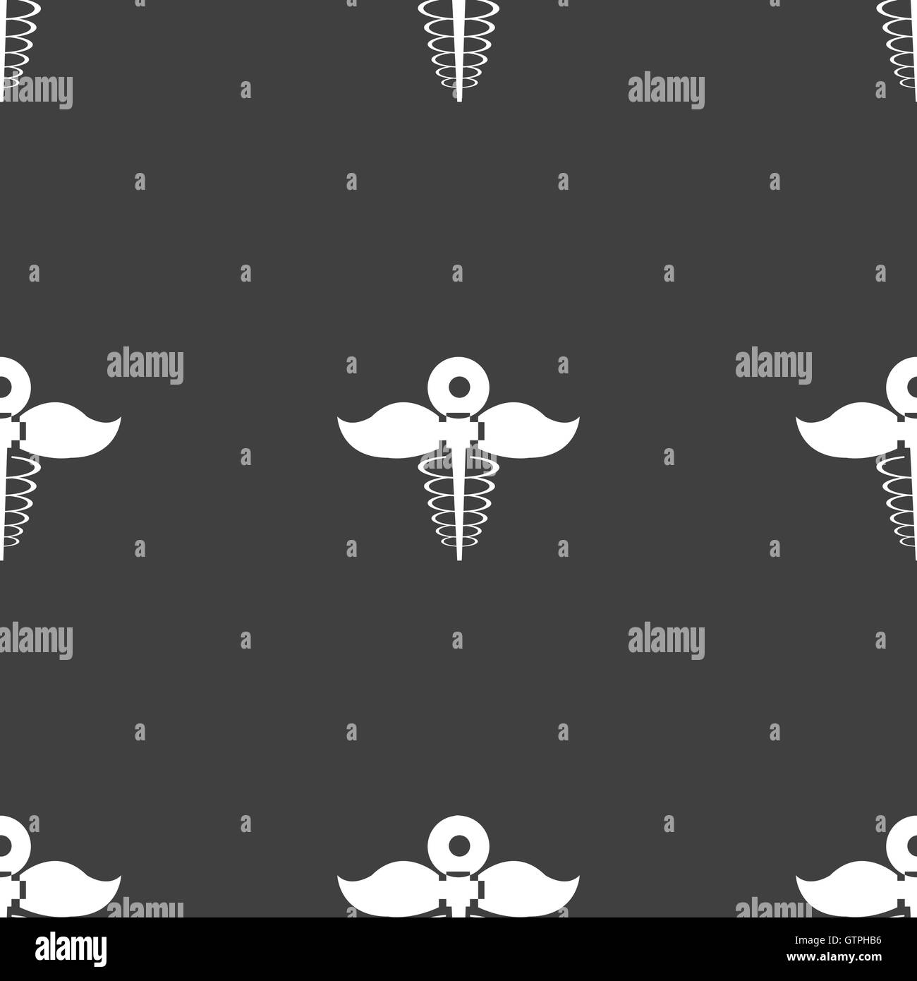 Health care icona segno. Seamless pattern su uno sfondo grigio. Vettore Illustrazione Vettoriale