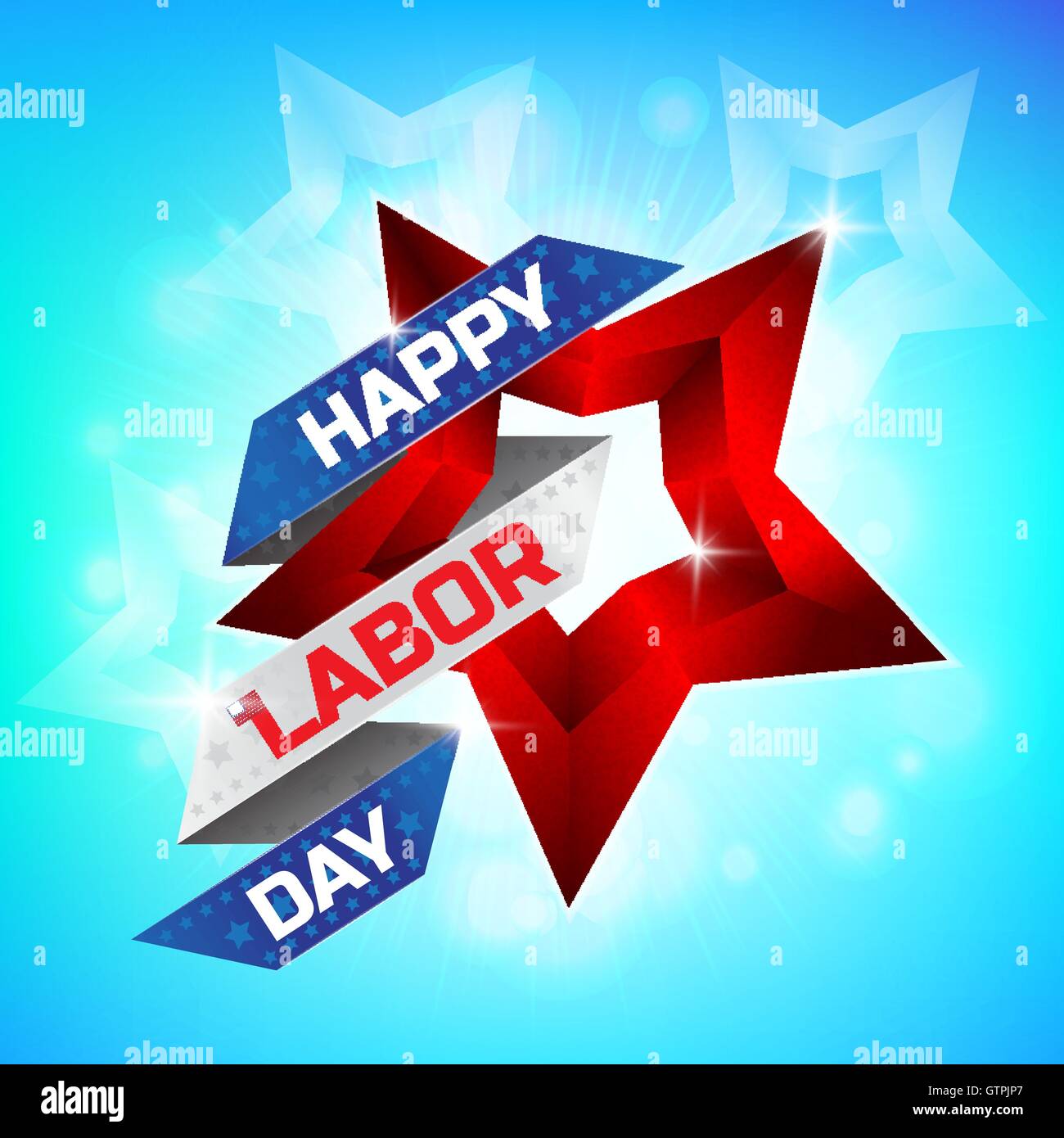 Happy Labor Day greeting card design. Utilizzare questa illustrazione vettoriale per progettare il vostro sito web o pubblicazioni. Illustrazione Vettoriale