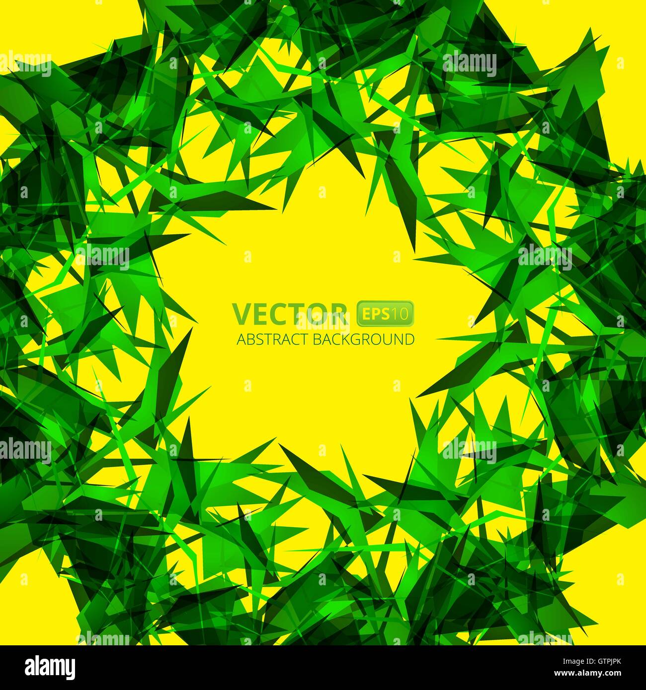 Abstract triangolo verde vettore su sfondo giallo. Illustrazione Vettoriale eps10 Illustrazione Vettoriale