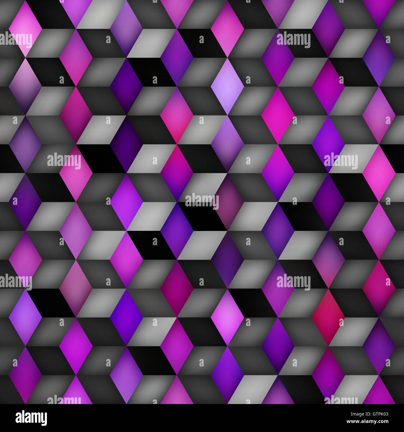 Perfetta del vettore gradiente multicolore in forma di cubo Rhombus Grid Pattern geometrico Illustrazione Vettoriale